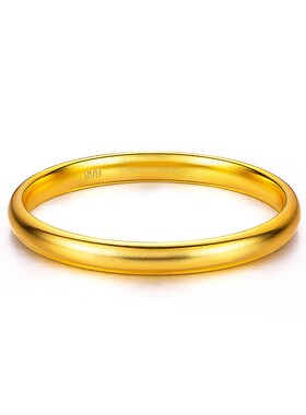 小红书抖音直播款素圈手镯 越南沙金无缝复古素面7mm传承手环