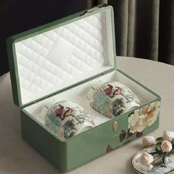 觅云裳烤漆木盒密封陶瓷罐茶叶包装金骏眉龙井岩茶红绿茶散茶通用