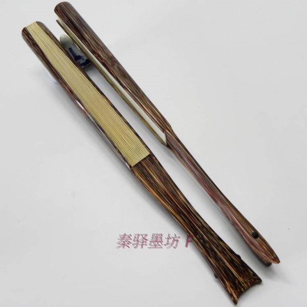 宣纸折扇 9.5寸18方全芯棕竹燕尾扇(桃丝竹) 棕竹宣纸扇 文玩折扇
