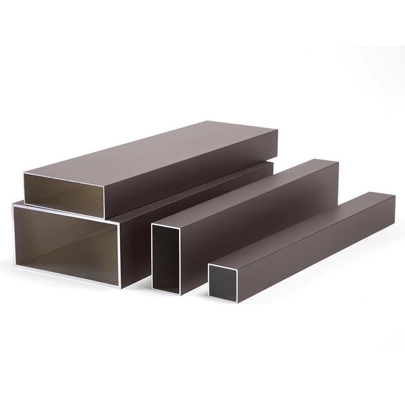 深咖啡色铝d合金方管型材室内外隔断幕墙阳光房葡萄架铝扁管铝方
