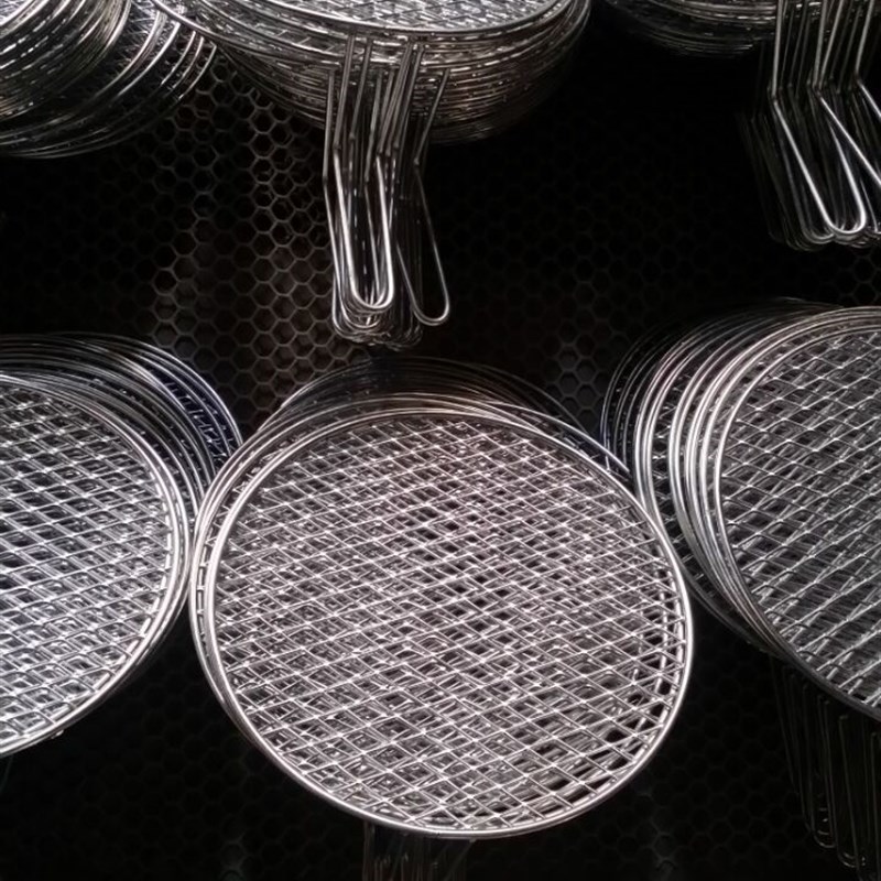 烧烤304不锈钢把n手加腿烤肉网烧烤篦子碳烤网圆形订做加粗加密