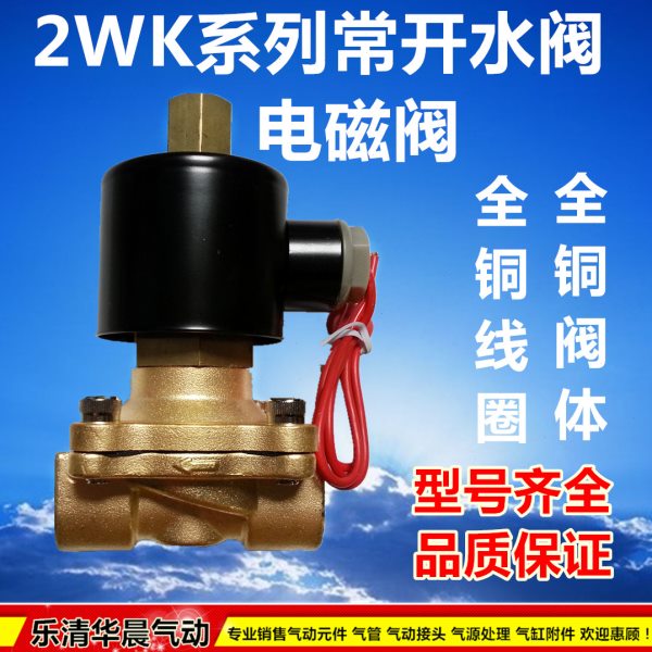 常开电磁阀2WK160-15 2WK200-20 2WK250-25水汽油通用水阀全铜