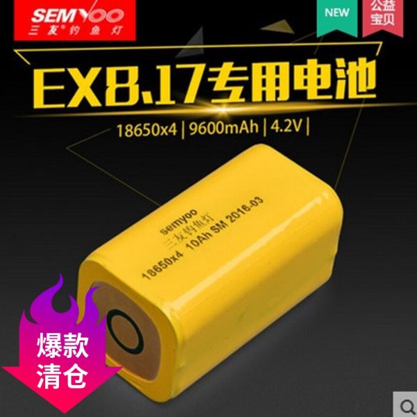 三友钓鱼夜钓灯配件EX8.17X6.16ex8.18专用电子可换原装4节电池组图片