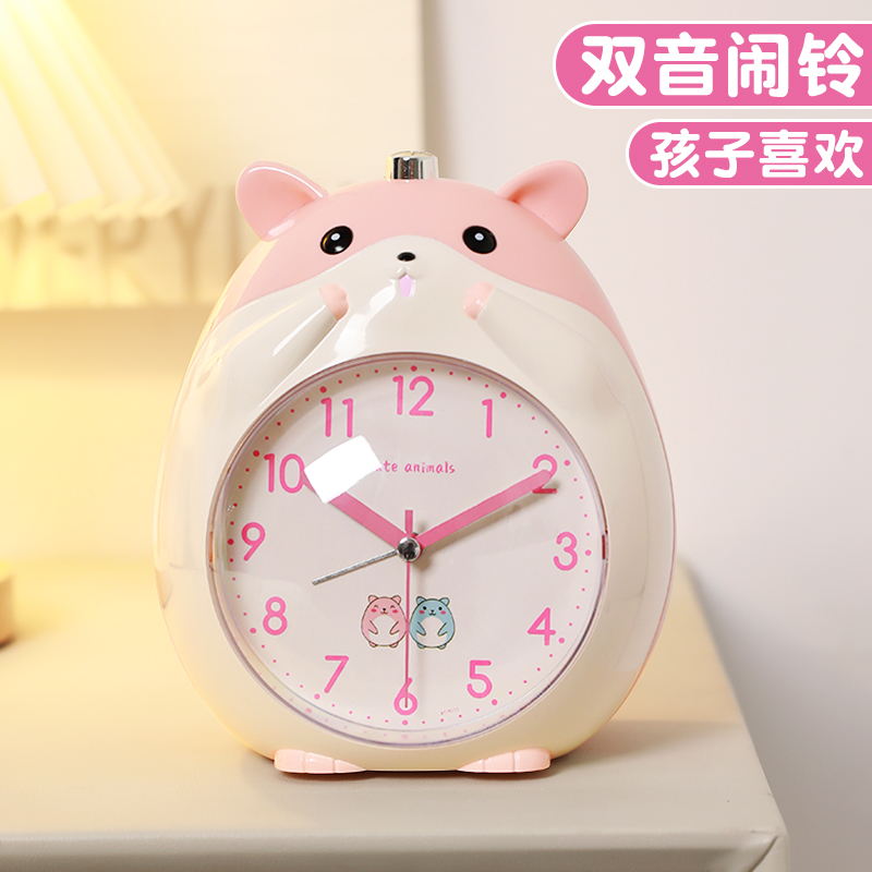 2022新款学霸卡通p闹钟儿童女孩可爱小学生用专用起床神器男孩静