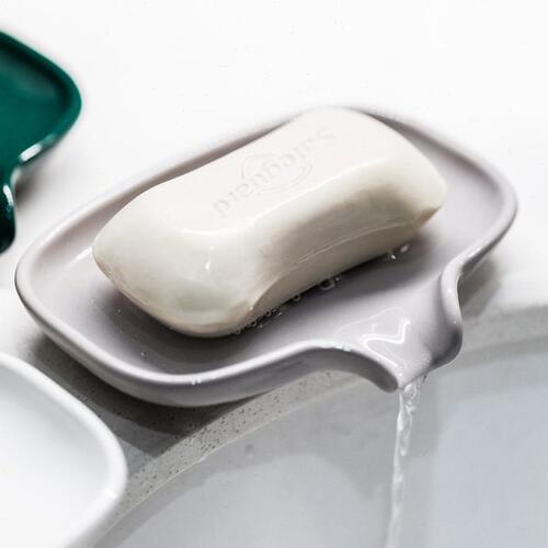 北欧陶瓷香皂盒沥水肥皂盒沥水架不积水置物架简约皂碟创意卫生间
