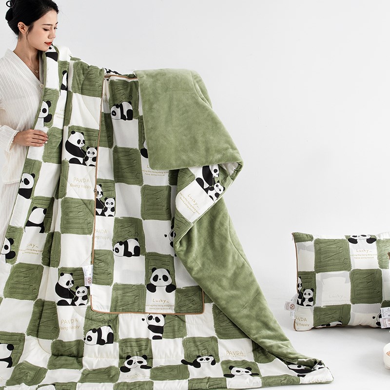 A类/牛奶绒抱枕被子两用冬天A加厚二合一午睡车用靠枕车载枕头被