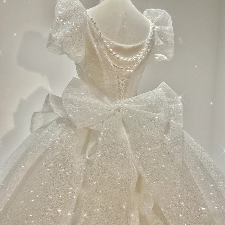 婚纱新娘2023新款法式高级礼服小个子重工大码孕妇2024主婚纱胖mm