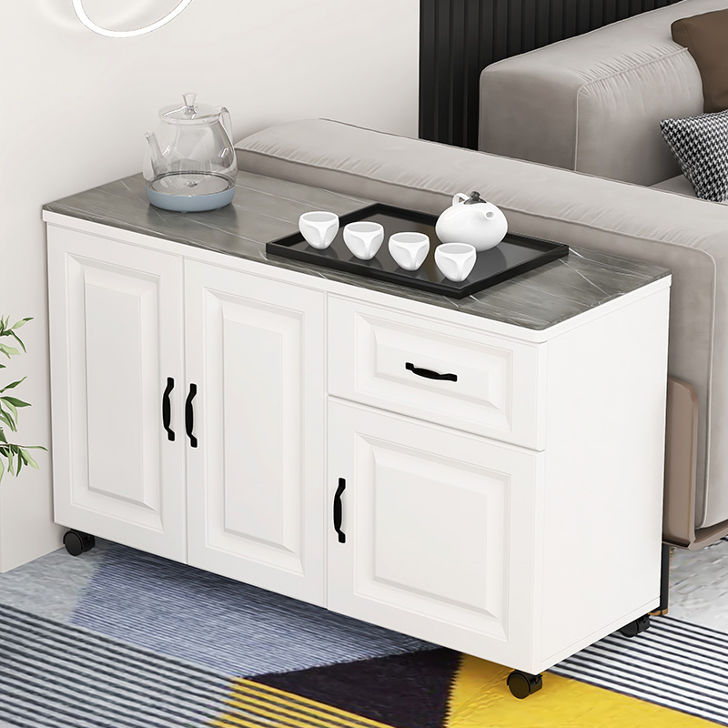 轻奢家用餐边柜小户型储物茶桌台沙发侧边扶手可移U动边几茶水柜