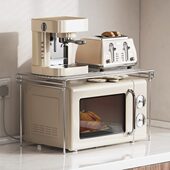 304不锈钢微波炉架子厨房置物架台面烤箱收纳架储物架橱柜分层架