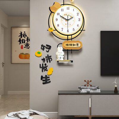 创意钟表挂墙客厅挂钟2023新款现代简约大气时钟网红家用时尚挂表