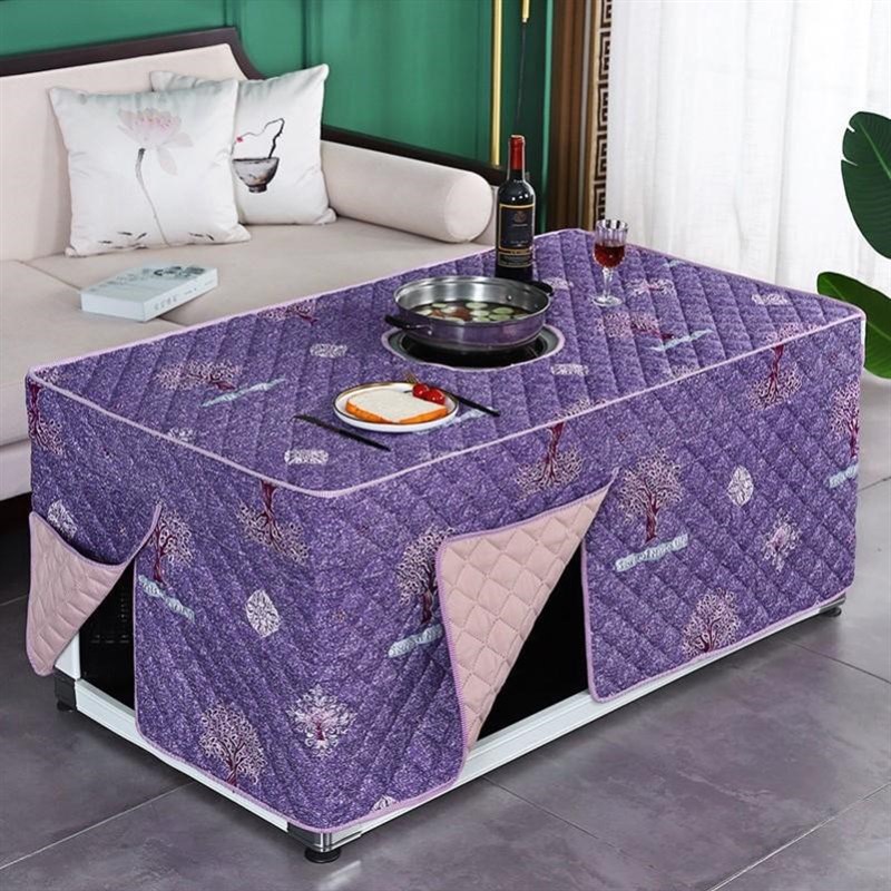 新款烤火罩套加厚电炉罩长方形茶几电暖L炉套取暖罩子棉套桌布