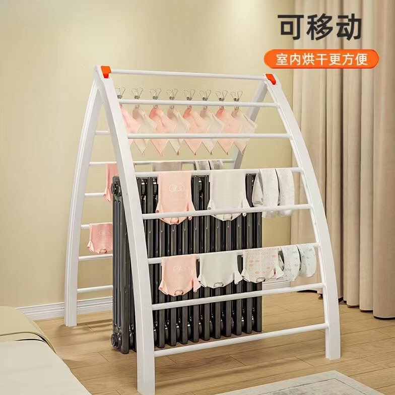 烘衣架取暖器晾衣暖气片烤火架折叠室内阳台飘窗多功能晾衣杆