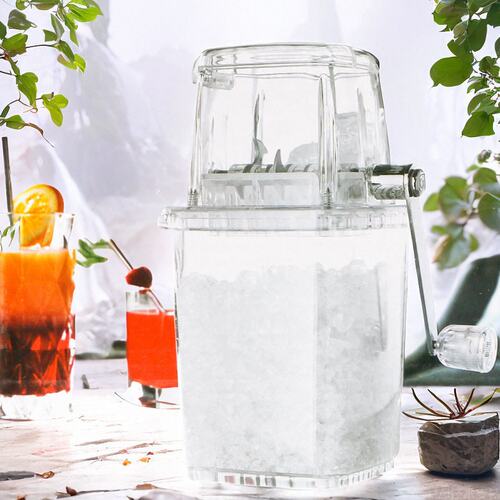 不锈钢手动小型家用碎冰机多功能酒吧手摇刨冰机搅冰冰沙碎冰器