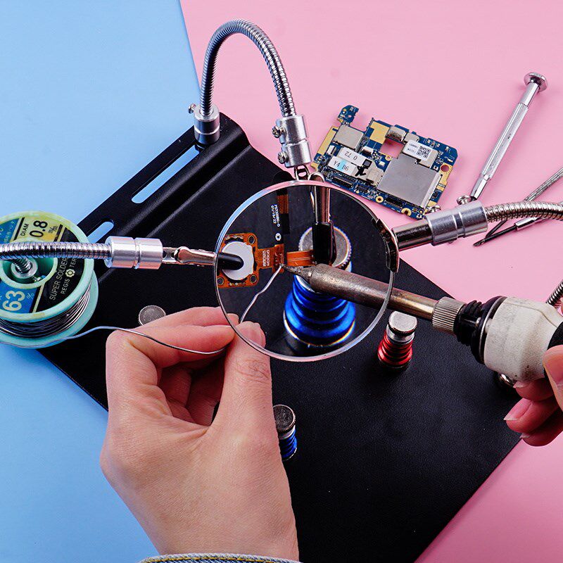 台式放大镜10倍维修钟表机械电子电路手机高清焊接工作台便携式