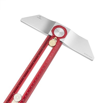 木工T型直角划线尺寸洞洞尺MT2465铝合金打孔钻孔角尺鸿对HONGDUI