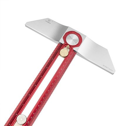 木工T型直角划线尺寸洞洞尺MT2465铝合金打孔钻孔角尺鸿对HONGDUI