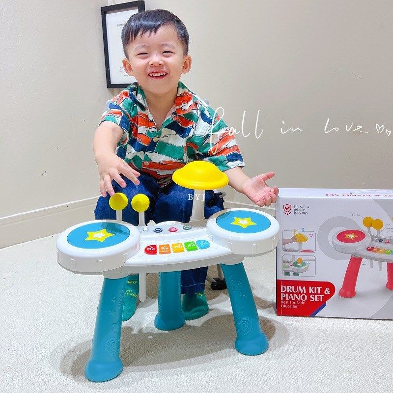 婴儿仿真乐器电子琴 宝宝音乐玩具动感爵士鼓 儿童电子琴手拍鼓