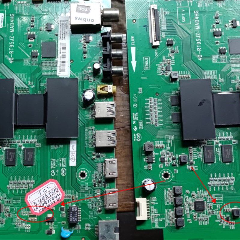 原装TCL D49A561U D49A620U主板40-RT95JZ-MAD4HG配屏LVU485SE4L