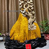 小叶楠木雕居家发财树礼品招财树工艺品摆件办公金丝摇钱树商铺楠