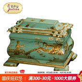 浅实木 饰法式 海盒蓝法式 堆奢华长方形仿古摆件茱莉门厅安漆桌面装