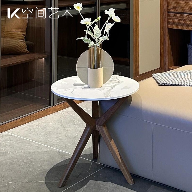 实木岩板圆几g边几角几意式极简现代简约客厅阳台百搭装饰空间艺