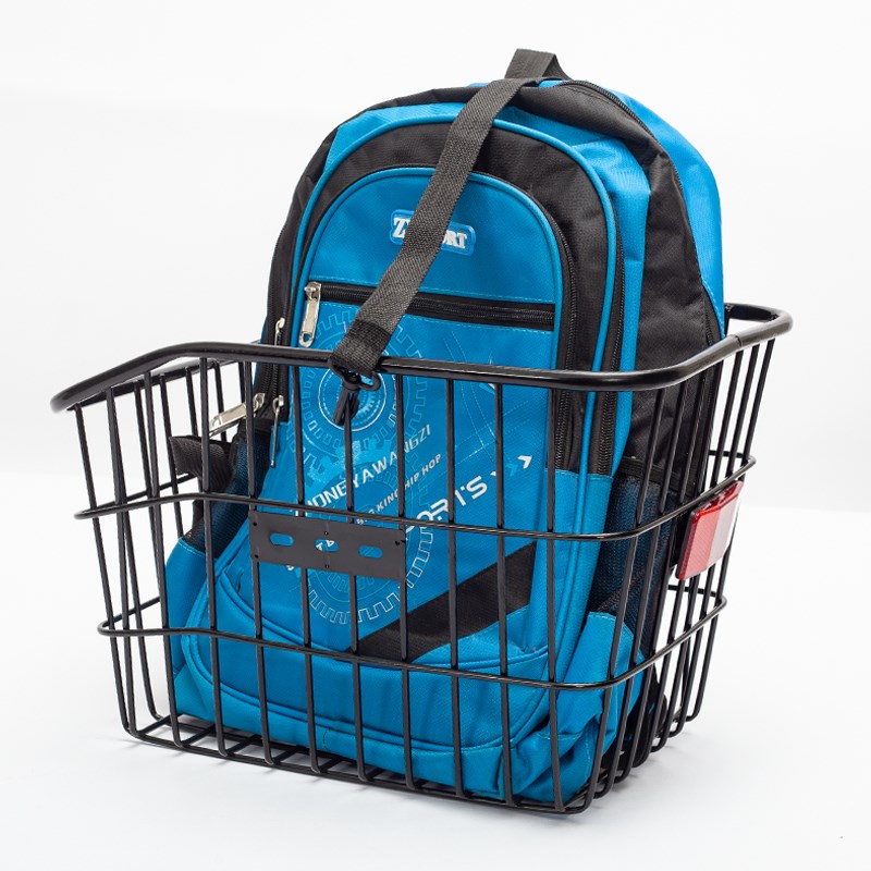 电动车筐b车篮电动车自行车筐菜篮子加粗加大通用带盖子大号前后