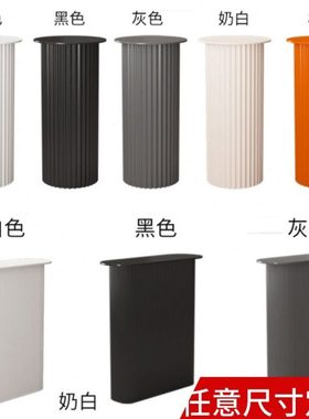 奶油风桌腿支架吧台支撑罗马柱岛台脚支架餐桌梳妆台底座光面圆柱