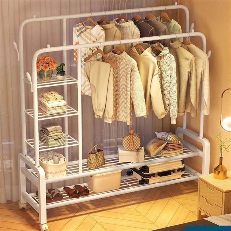 晾衣架落地立式卧室o家用衣帽架挂衣架阳台简易加粗晾衣杆