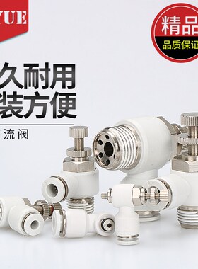 气管ASL6-M5气缸接头可调节流阀SL4-M5 CSL6-01/8-02/10-03/12-04