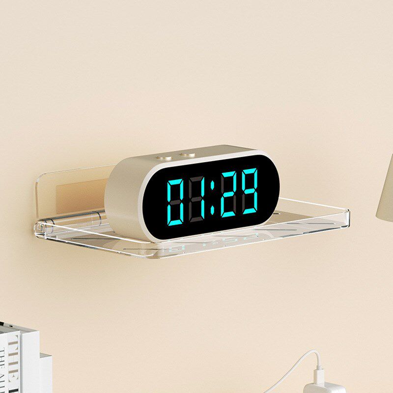 可折叠墙上d置物架挂式收纳盒卫生间客厅墙壁免打孔机顶监控置物