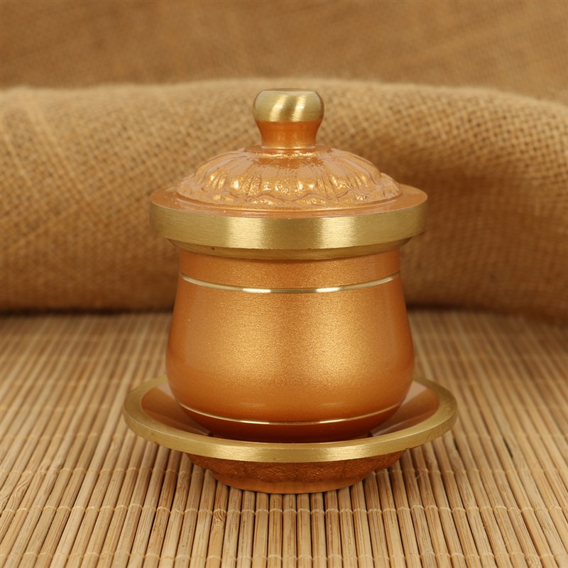 光身杯佛前摆件纯铜供杯供佛圣水杯观音O莲花净水杯贡杯佛具