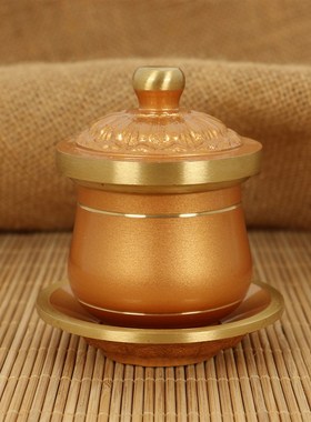 光身杯佛前摆件纯铜供杯供佛圣水杯观音O莲花净水杯贡杯佛具