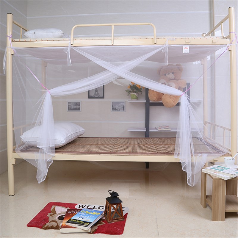 大学生宿舍蚊帐单双人床0.9米上铺下铺1G.2m可穿杆防尘加密家用1.