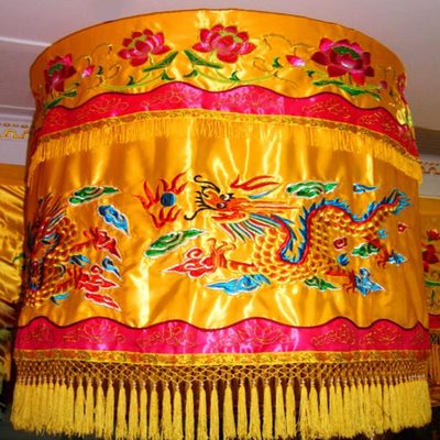 福慧佛具布艺装饰大殿法会焰口禅修绣品黄龙伞华盖1.2米平绣宝盖
