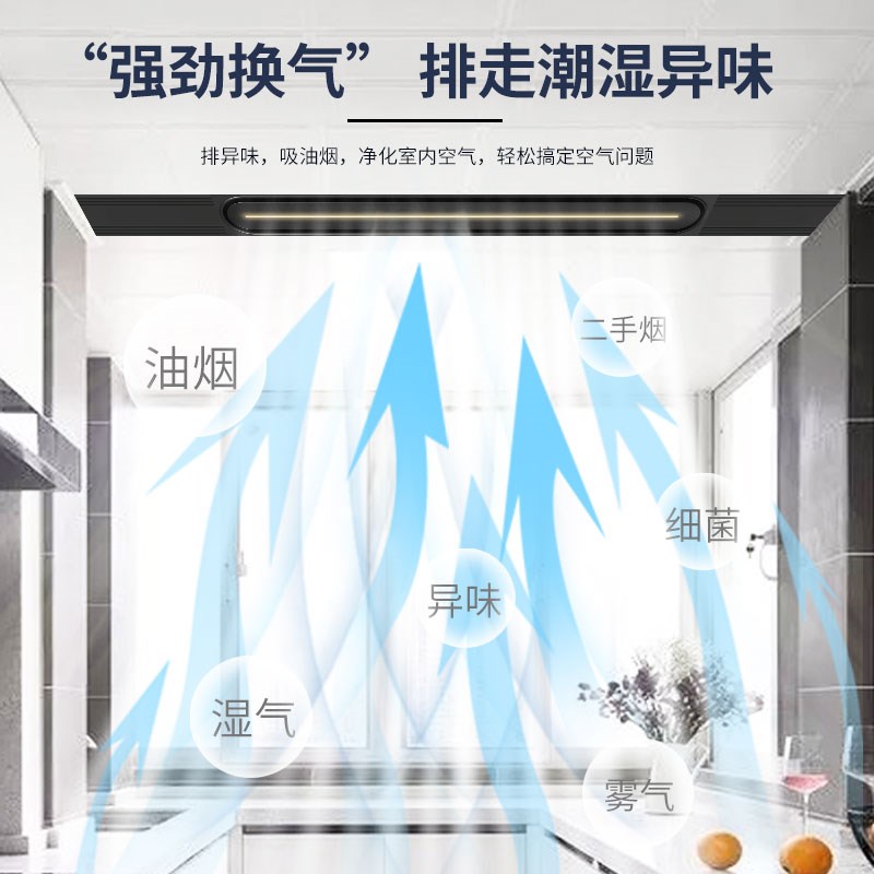 巴顿蜂窝大板线性排风r排气扇换气扇卫生间石膏板集成吊顶线型