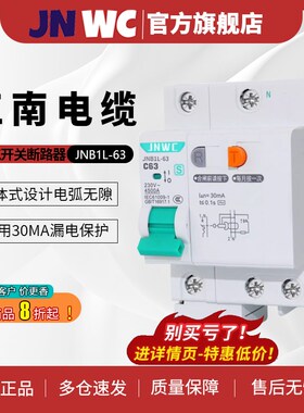 JWC江南J1L-63带漏电断路器6A 20A 63AP 空气开关家用三相四线
