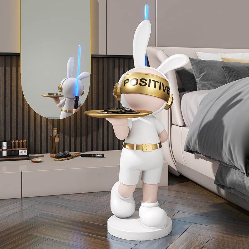 益方家居落地科技光剑兔托盘摆件电视柜旁边办公室装饰品造型,收纳整理,烫衣板及配件,淘宝优惠券,粉丝福利购,淘宝优惠卷