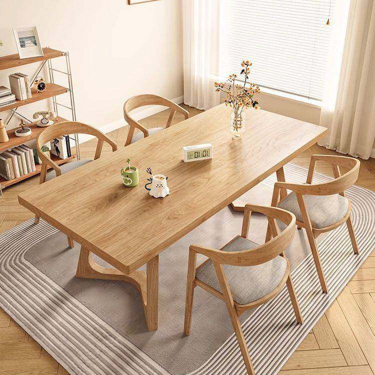 实木长桌子客厅家用现代简约餐桌书桌一体两用原木色饭桌一桌四椅,收纳整理,烫衣板及配件,淘宝优惠券,粉丝福利购,淘宝优惠卷