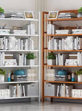 cs家用白色书架实木落地儿童书柜电视柜旁置物收纳简易办公室展示