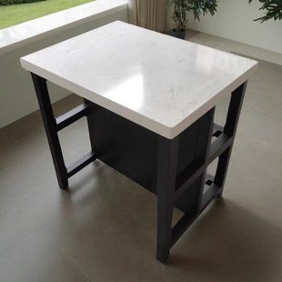 开放式 厨房小中岛台单独料理台置物柜可移动餐边柜备餐桌一体收纳