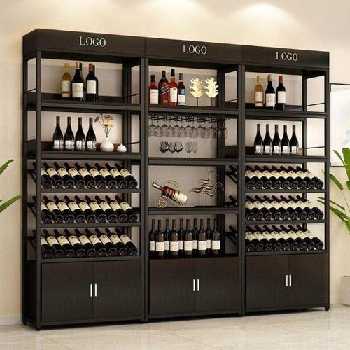 【香港包郵】红酒柜家用酒架酒吧落地柜收纳铁艺展示架置物架酒杯