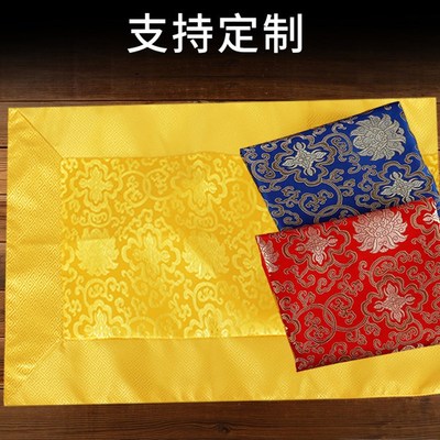双层加厚藏式供佛桌布抄经布包经布E盖布金色香案佛台黄布抄经垫