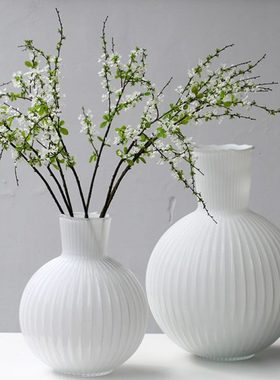 miz米子家居竖条大玻璃花瓶摆件客厅插花落地家居装饰轻奢高级感