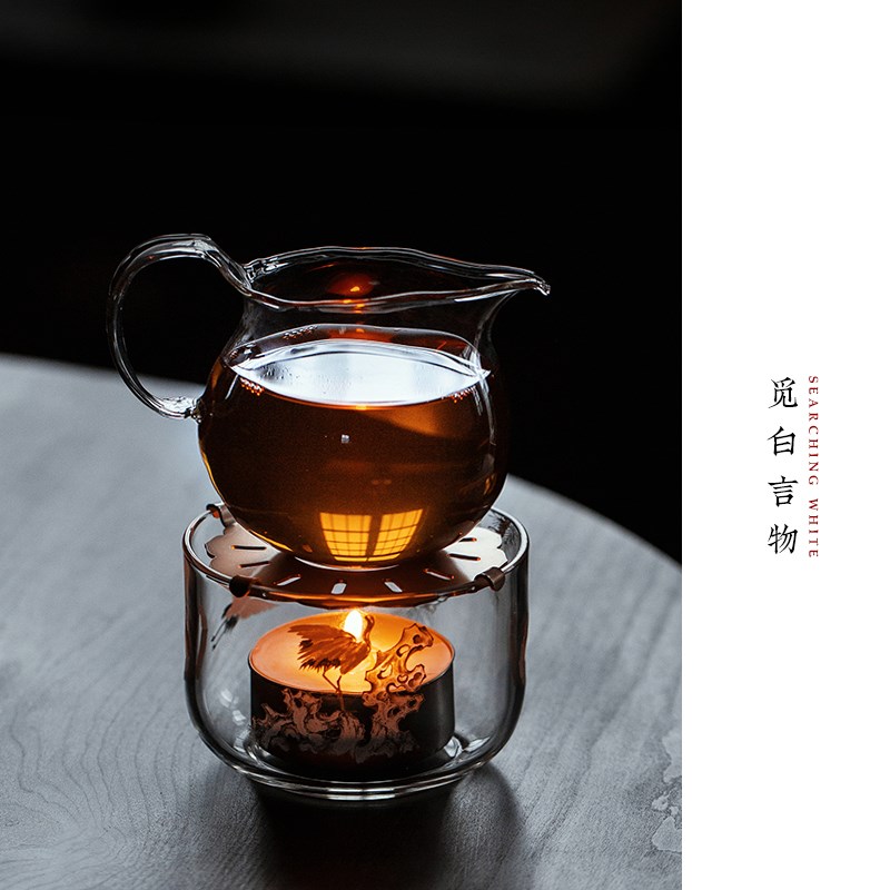 觅白纯手工玻璃公道杯高硼硅v耐热分茶器具带把手柄匀杯吹制茶海