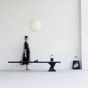 叁几 侘寂风白蜡木实木茶桌家用小茶台碳化黑色桌子日式原木茶几