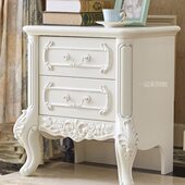 欧式 床头柜简欧迷你柜卧室收纳柜小户型储物床头柜38cm宽经济型柜