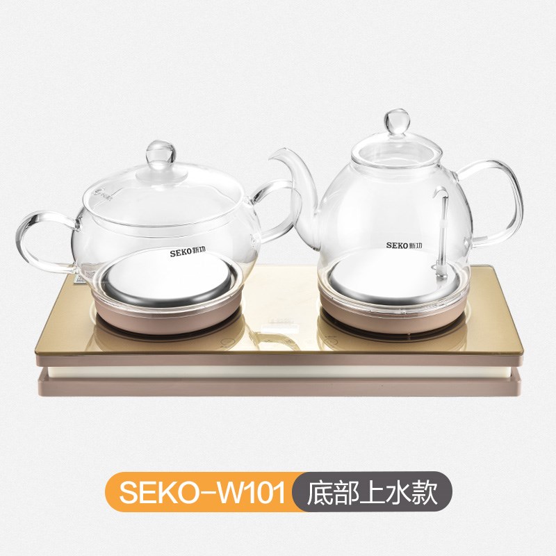 新功底部自动上水电热水壶家用玻璃烧水壶办公室电茶炉V电水壶W12