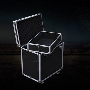 铝合金工具箱拉杆箱双层工具箱收纳箱五金工具维修箱带托盘拖箱