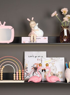 样板间儿童房摆件女孩衣柜衣帽间软装饰品套装书柜书桌组合套装