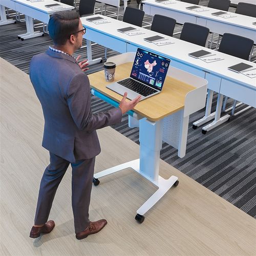 移动演讲台学校讲台气动升降讲台桌报告发言台培训接待会议室讲桌